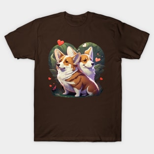 Corgi Green Love T-Shirt